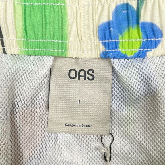 NEW OAS Flower Shop Swim Shorts Mens Size Large Floral Trunks Pockets Sweden - Picture 12 of 15